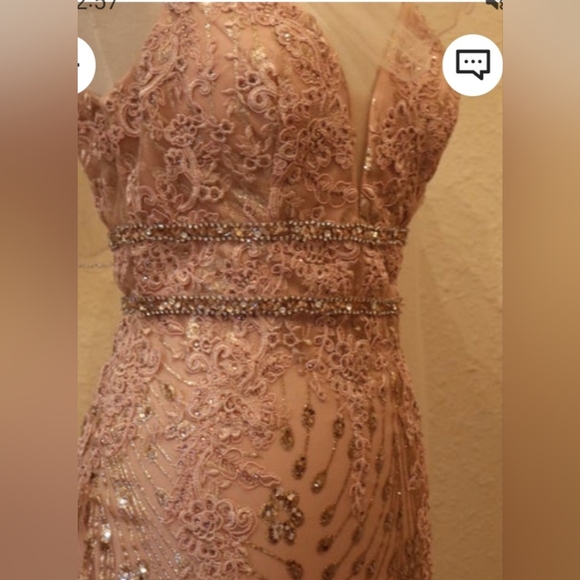 Aspeed design Sparkling Sequin Dress/Stunning V-Neck Fitted Gown with Glitter - Picture 2 of 15